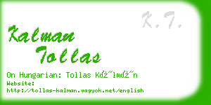 kalman tollas business card